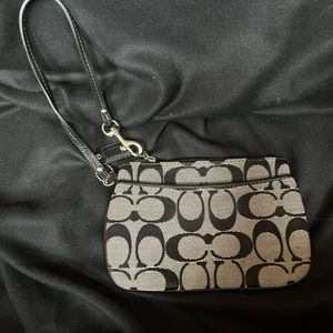 Coach Black and ran CC Monogram Micro Mini Wristlet